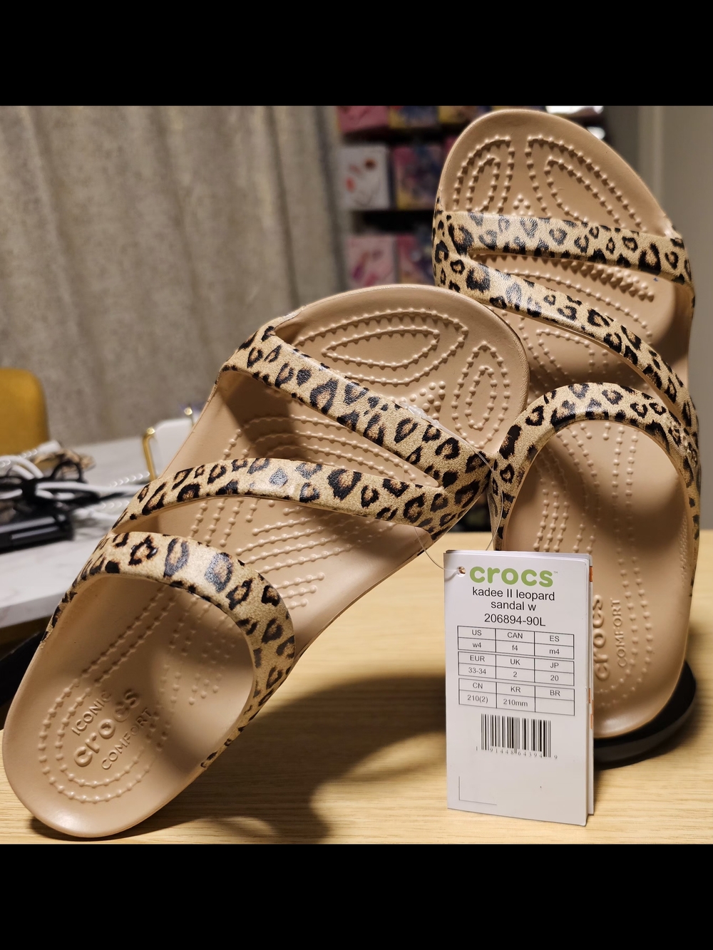 🔥 Crocs Kadee II Cheetah Print Sandals - Size 4 W